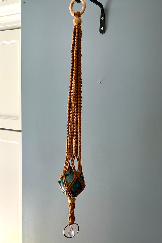 Apatite Crystal Hanger with Sun Catcher