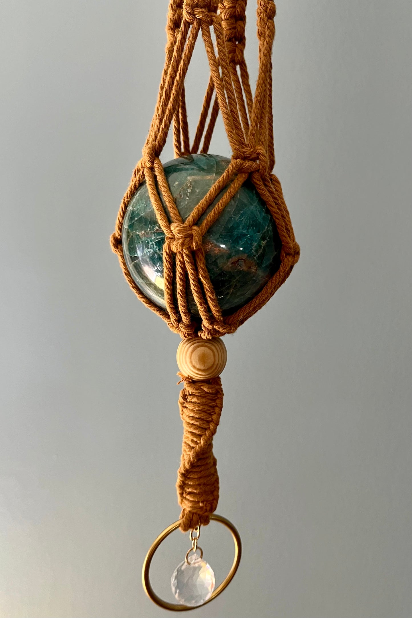 Apatite Crystal Hanger with Sun Catcher