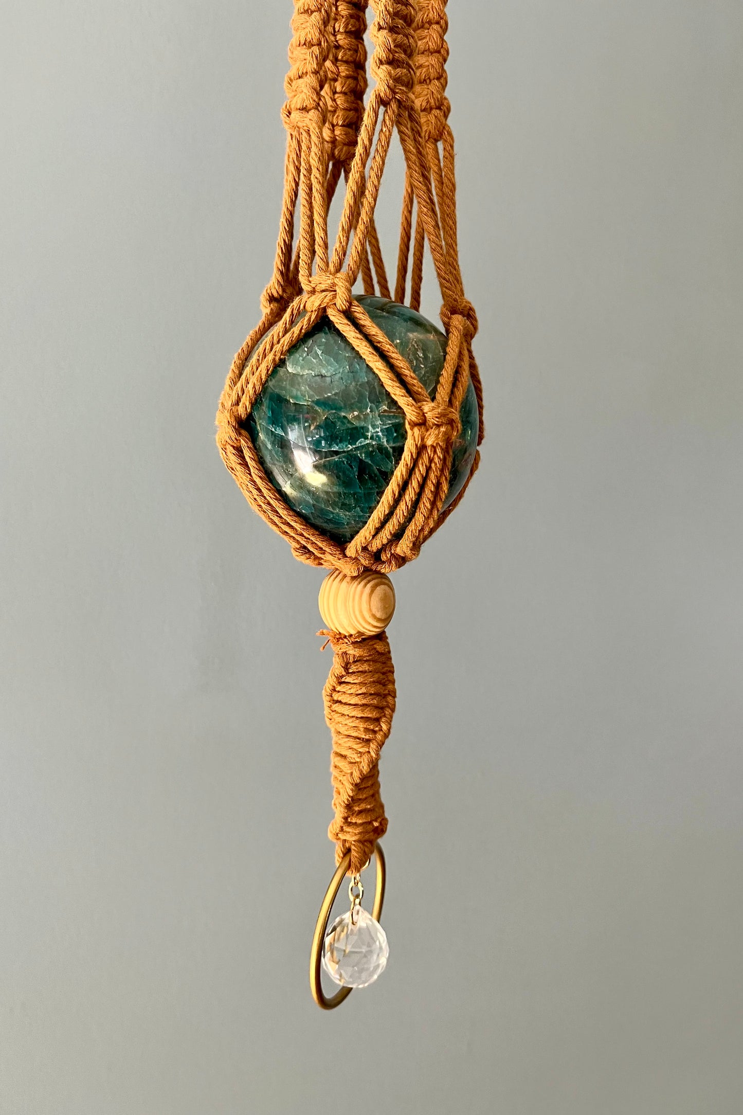 Apatite Crystal Hanger with Sun Catcher