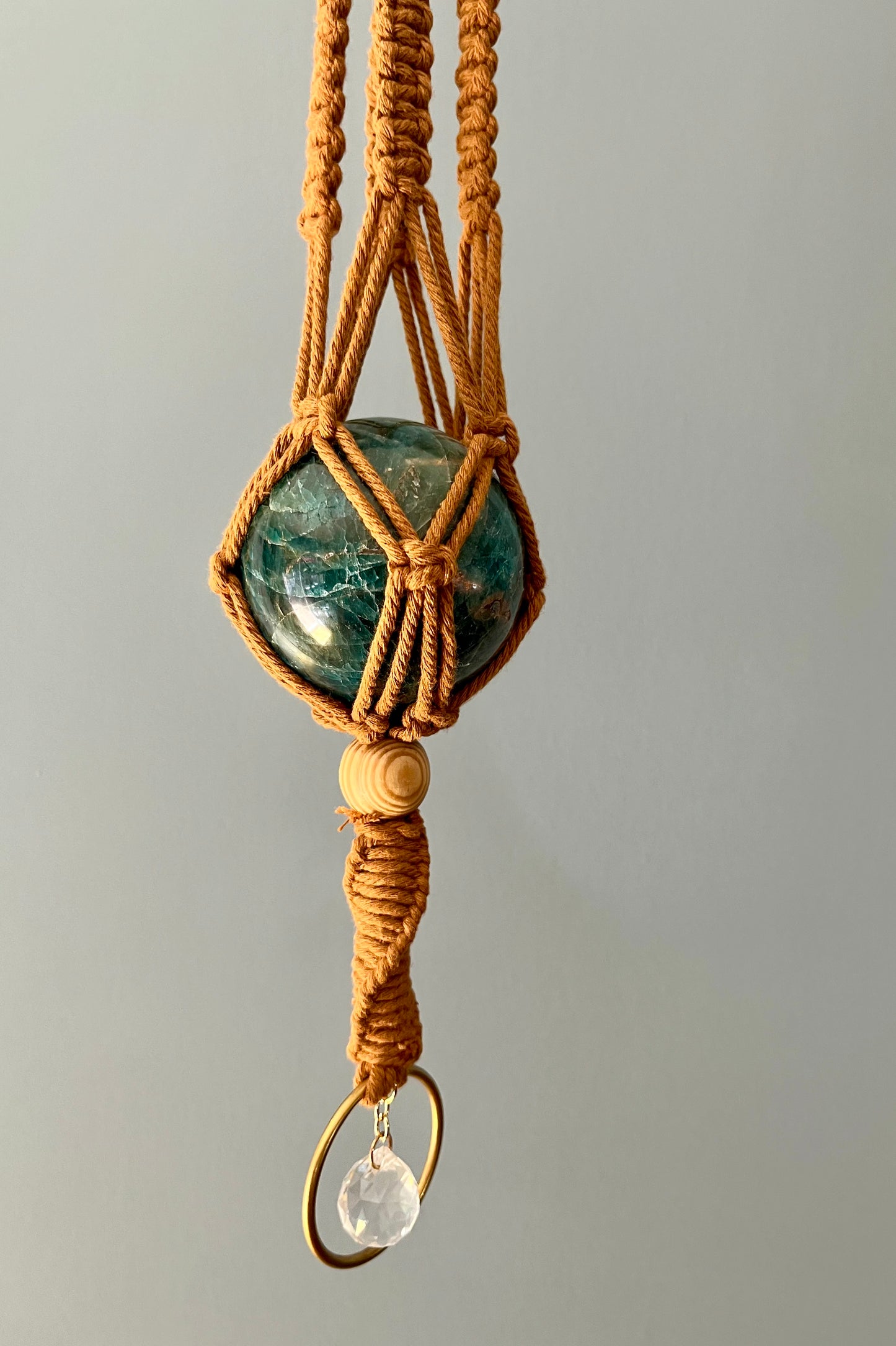 Apatite Crystal Hanger with Sun Catcher