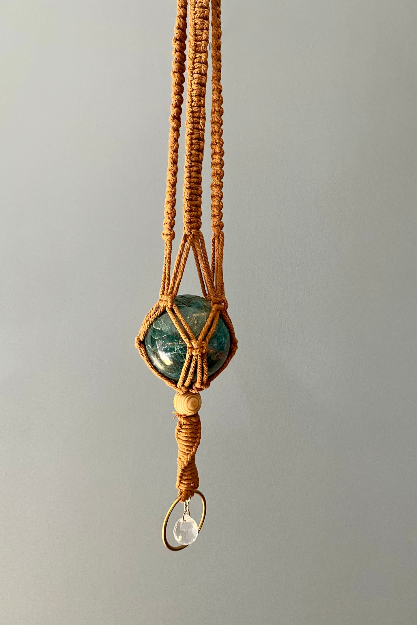 Apatite Crystal Hanger with Sun Catcher