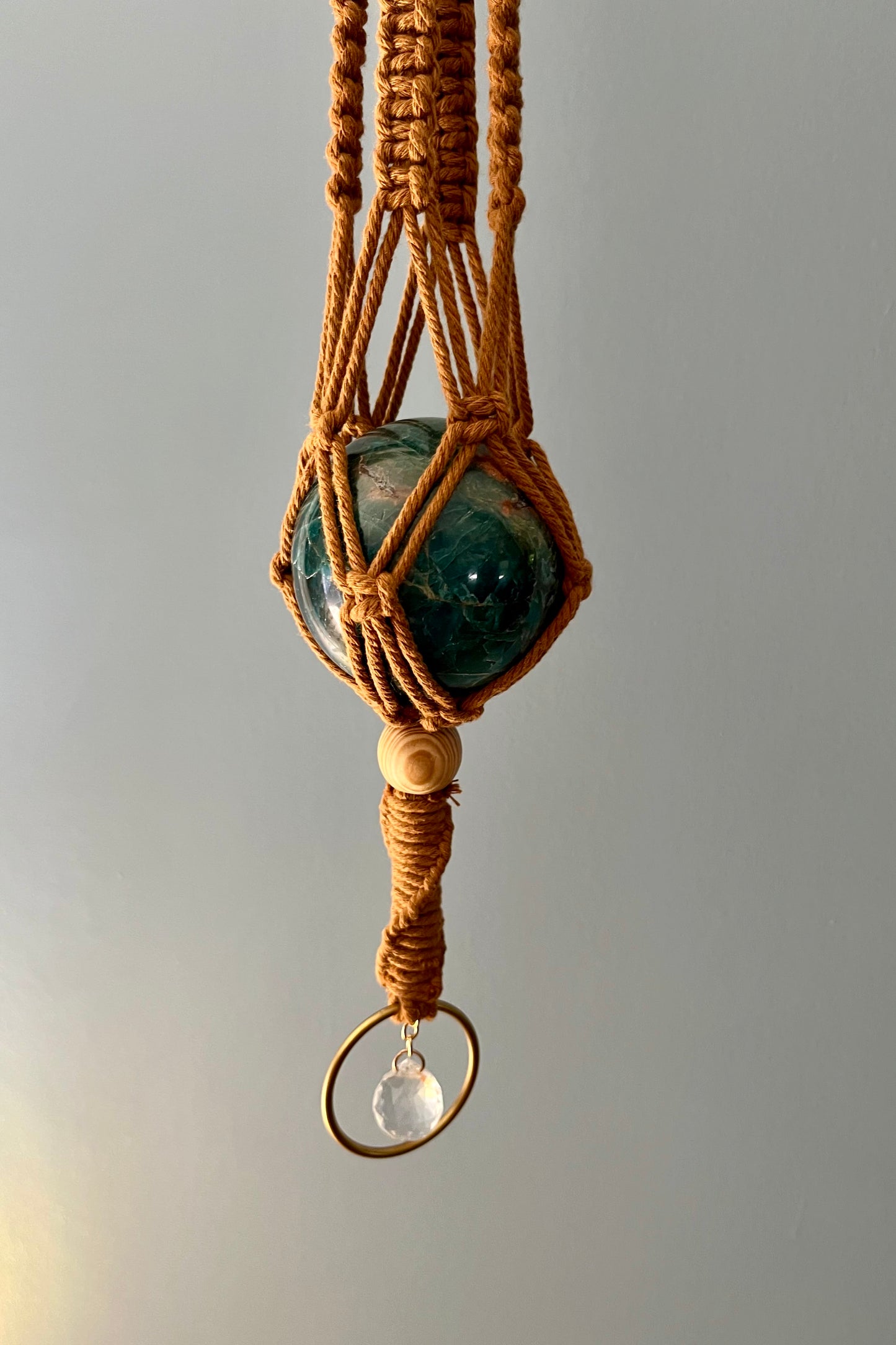 Apatite Crystal Hanger with Sun Catcher