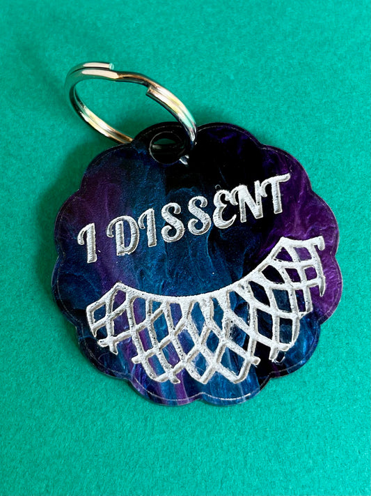 I DISSENT RBG Collar Round Key Chain